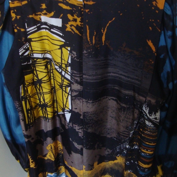 See by Chloe Silk Mixed Print Top Blouse With Sleeves SZ US 8 - Picture 7 of 8